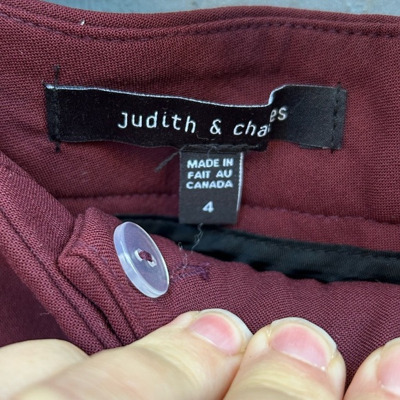 Judith & Charles Wine slim pants, size 4 - Picture 9 of 10